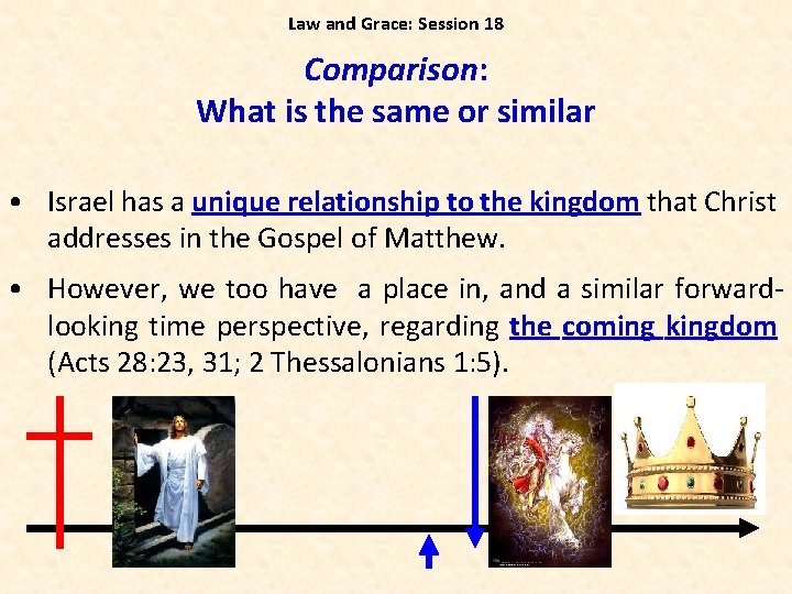 Law and Grace: Session 18 Comparison: What is the same or similar • Israel