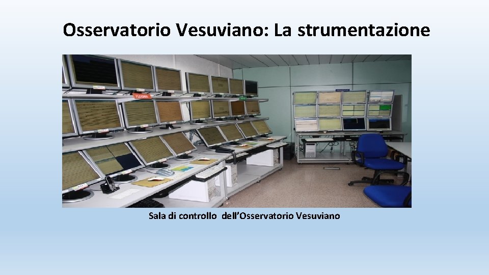 Osservatorio Vesuviano: La strumentazione Sala di controllo dell’Osservatorio Vesuviano 