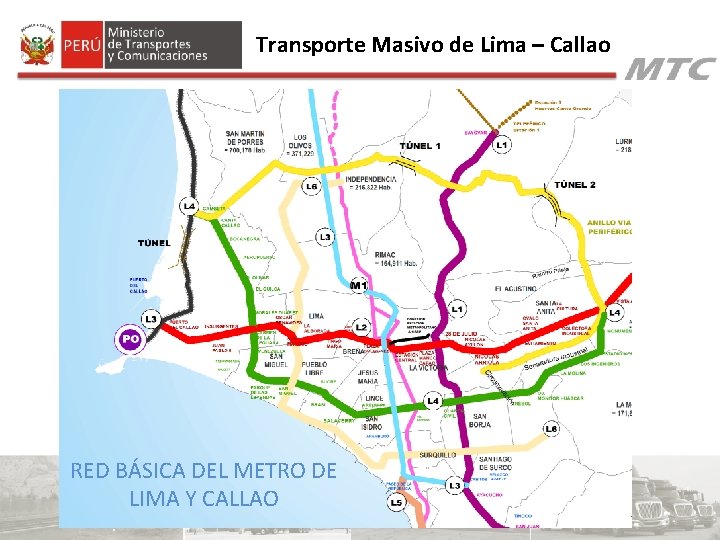 Transporte Masivo de Lima – Callao RED BÁSICA DEL METRO DE LIMA Y CALLAO Transporte Masivo de Lima – Callao RED BÁSICA DEL METRO DE LIMA Y CALLAO