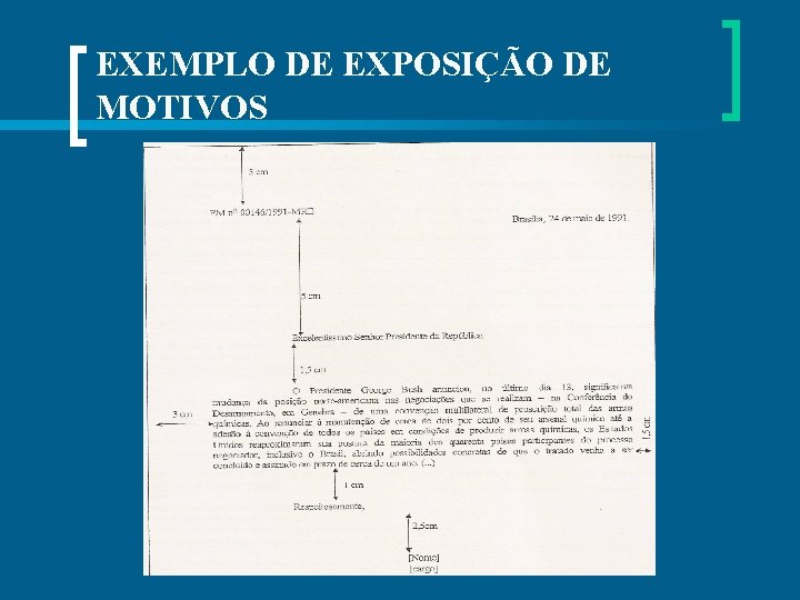 EXEMPLO DE EXPOSIÇÃO DE MOTIVOS 