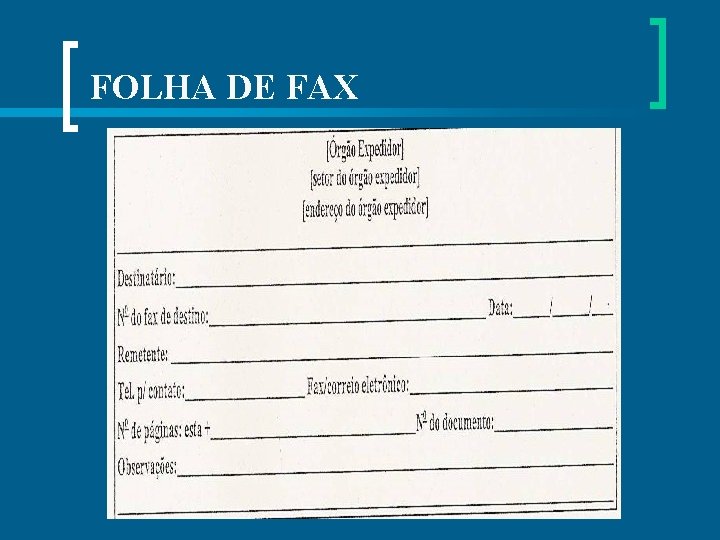 FOLHA DE FAX 