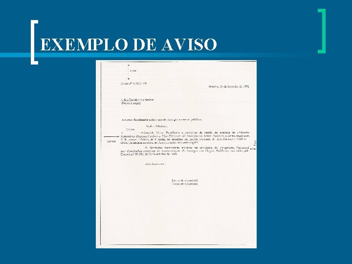 EXEMPLO DE AVISO 