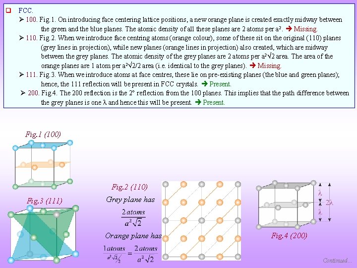 q FCC. 100. Fig. 1. On introducing face centering lattice positions, a new orange q FCC. 100. Fig. 1. On introducing face centering lattice positions, a new orange