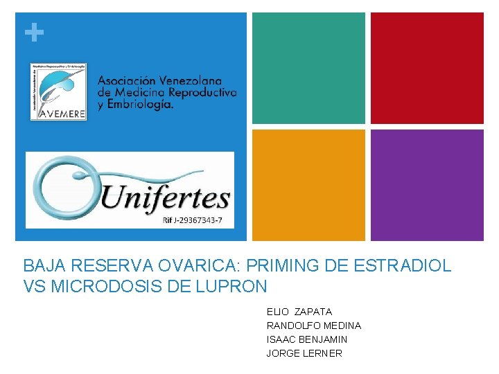 + BAJA RESERVA OVARICA: PRIMING DE ESTRADIOL VS MICRODOSIS DE LUPRON ELIO ZAPATA RANDOLFO