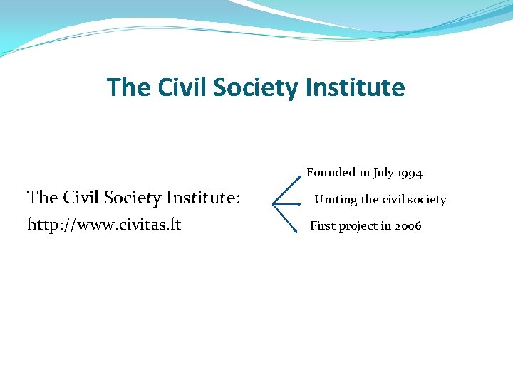 The Civil Society Institute Founded in July 1994 The Civil Society Institute: http: //www.