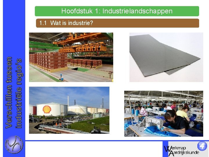 Hoofdstuk 1: Industrielandschappen Verschillen tussen industriële regio’s 1. 1 Wat is industrie? 