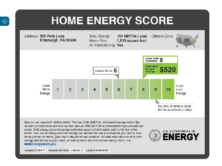 Home Energy Score Label • INSERT PICTURE OF LABEL 