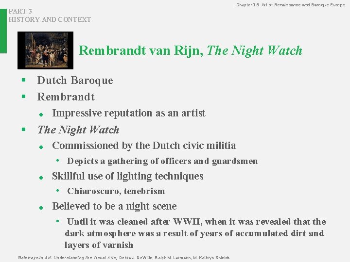 Chapter 3. 6 Art of Renaissance and Baroque Europe PART 3 HISTORY AND CONTEXT
