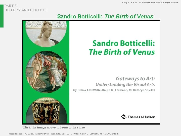 Chapter 3. 6 Art of Renaissance and Baroque Europe PART 3 HISTORY AND CONTEXT