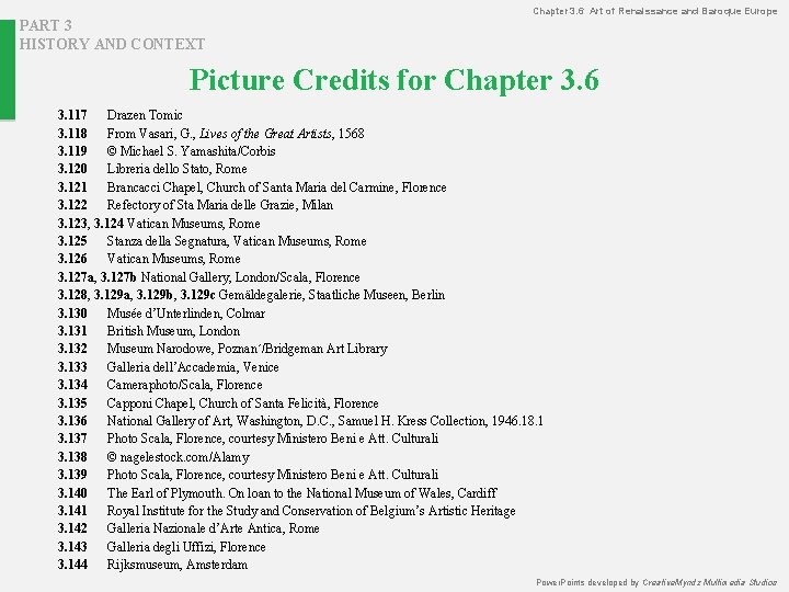 Chapter 3. 6 Art of Renaissance and Baroque Europe PART 3 HISTORY AND CONTEXT
