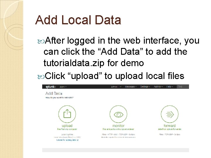 Add Local Data After logged in the web interface, you can click the “Add