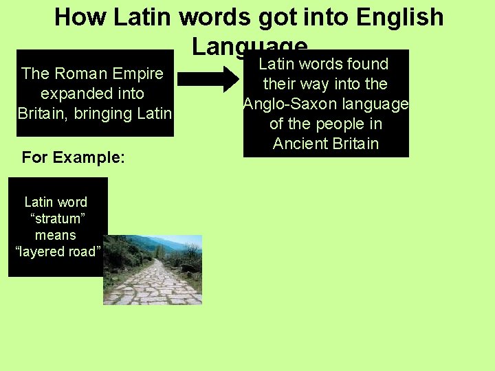 How Latin words got into English Language The Roman Empire expanded into Britain, bringing