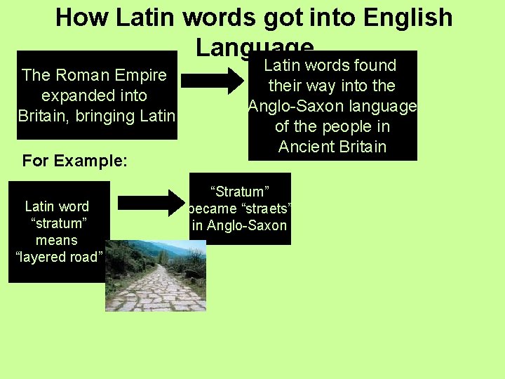 How Latin words got into English Language The Roman Empire expanded into Britain, bringing