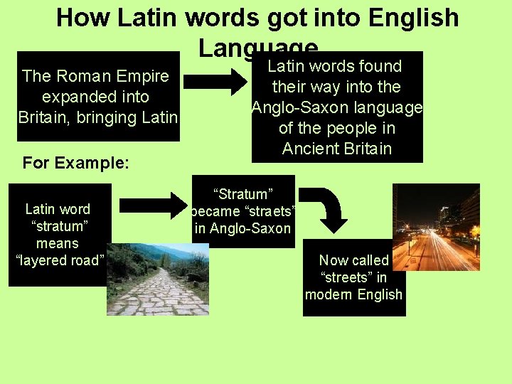 How Latin words got into English Language The Roman Empire expanded into Britain, bringing