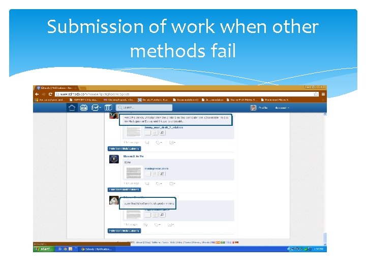 Submission of work when other methods fail 