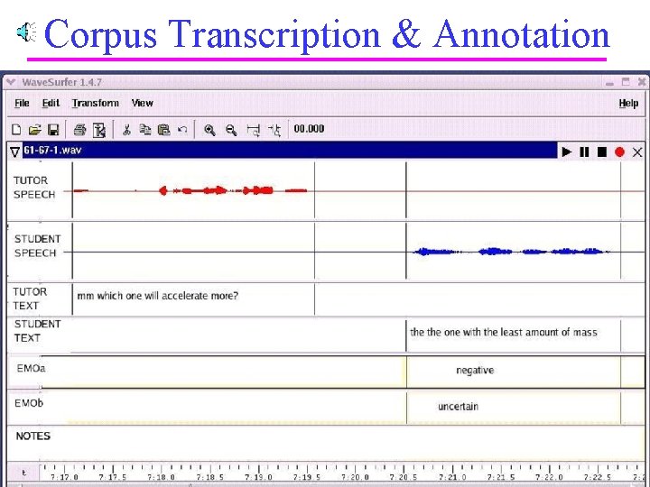 Corpus Transcription & Annotation 