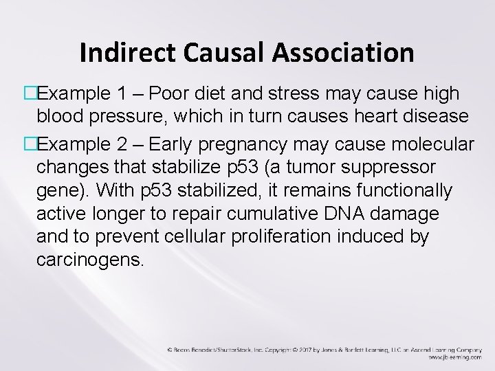 Indirect Causal Association �Example 1 – Poor diet and stress may cause high blood Indirect Causal Association �Example 1 – Poor diet and stress may cause high blood