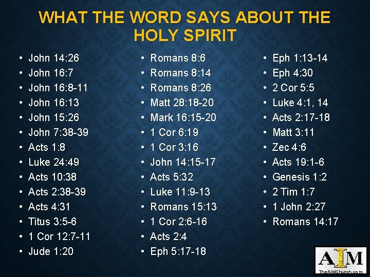 WHAT THE WORD SAYS ABOUT THE HOLY SPIRIT • • • • John 14: