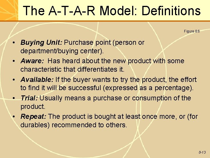 The A-T-A-R Model: Definitions Figure 8. 6 • Buying Unit: Purchase point (person or