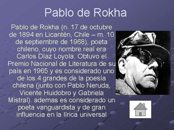 Pablo de Rokha (n. 17 de octubre de 1894 en Licantén, Chile – m.