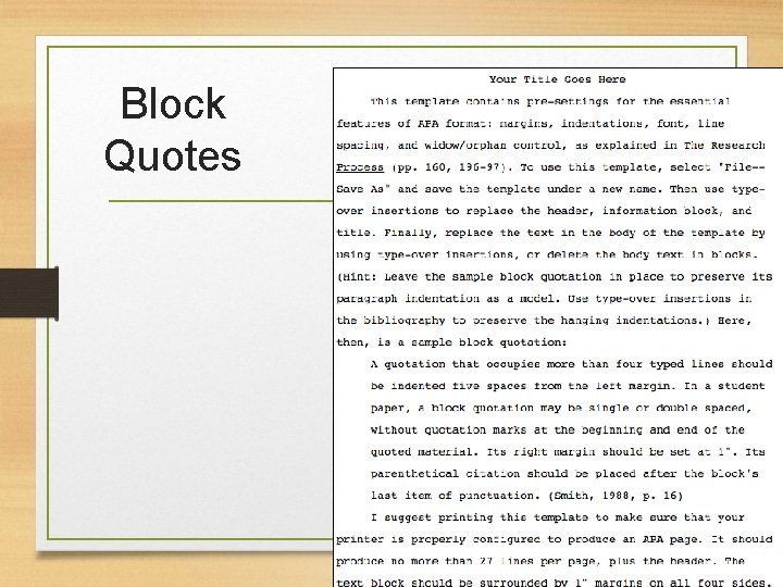 Block Quotes 