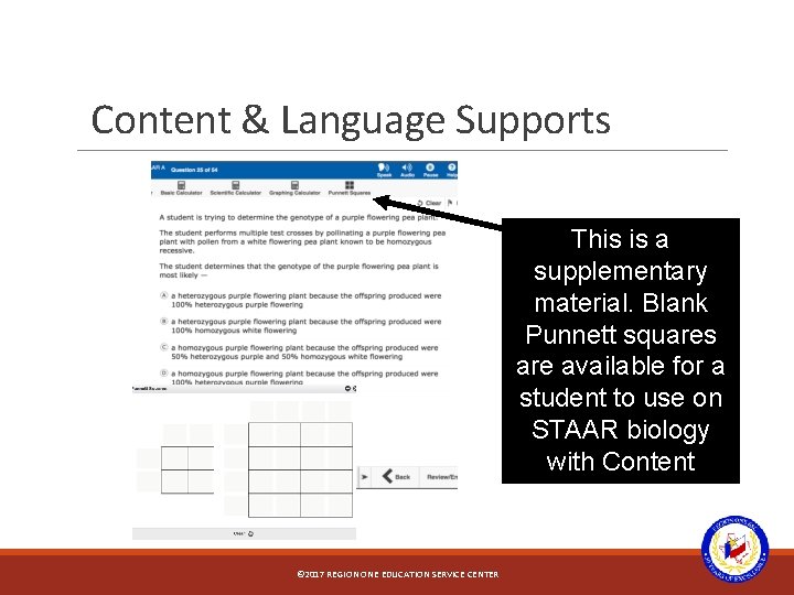 Content & Language Supports This is a supplementary material. Blank Punnett squares are available
