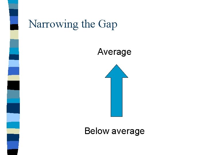 Narrowing the Gap Average Below average 