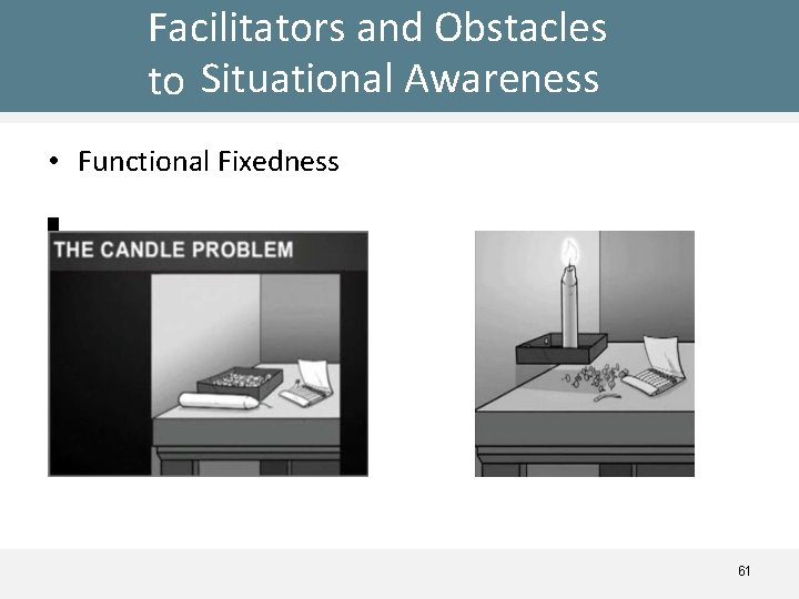 Facilitators and Obstacles to Situational Awareness • Functional Fixedness 61 