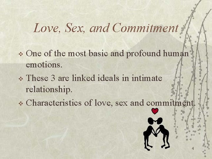 Love, Sex, and Commitment One of the most basic and profound human emotions. v