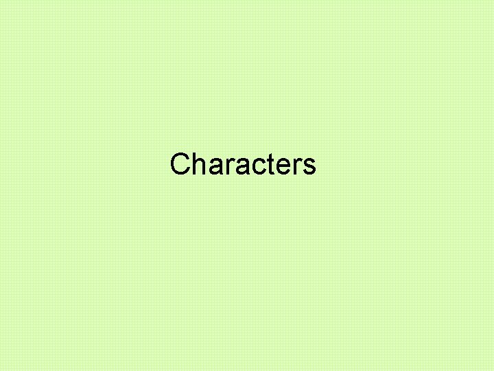 Characters 