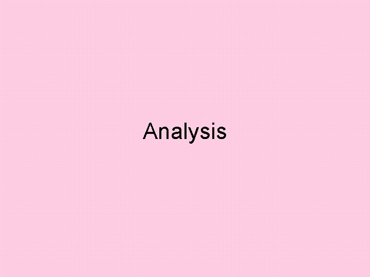 Analysis 