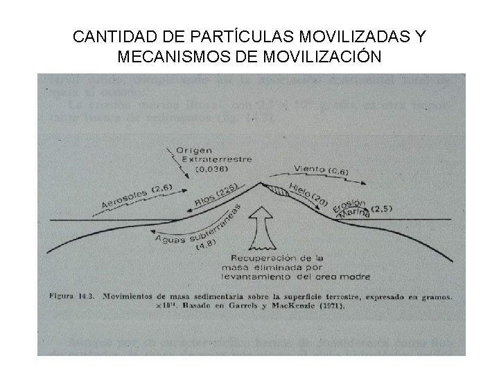 CANTIDAD DE PARTÍCULAS MOVILIZADAS Y MECANISMOS DE MOVILIZACIÓN 