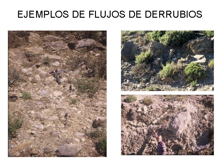 EJEMPLOS DE FLUJOS DE DERRUBIOS 