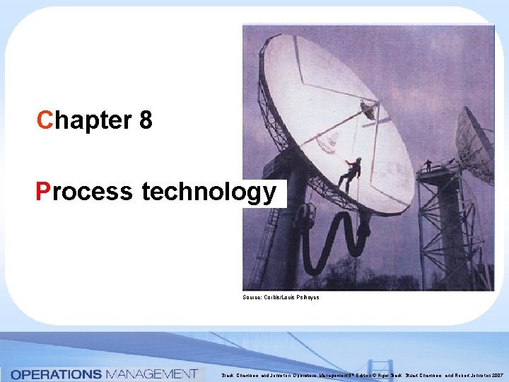 Chapter 8 Process technology Source: Corbis/Louis Psihoyes Slack, Chambers and Johnston, Operations Management 5