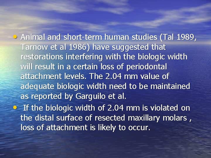 • Animal and short-term human studies (Tal 1989, • Tarnow et al 1986) • Animal and short-term human studies (Tal 1989, • Tarnow et al 1986)