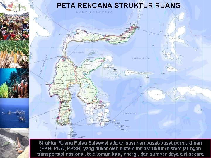 PETA RENCANA STRUKTUR RUANG Struktur Ruang Pulau Sulawesi adalah susunan pusat-pusat permukiman (PKN, PKW,