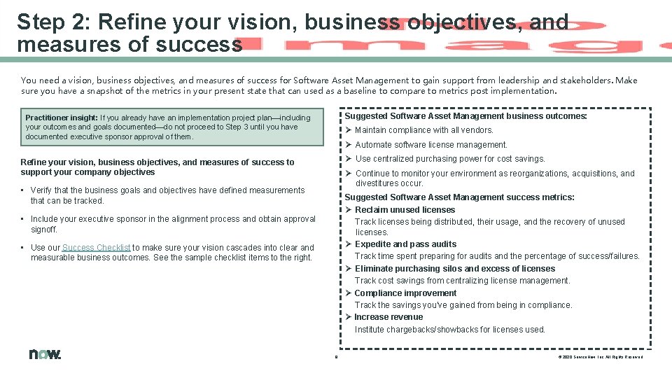 Step 2: Refine your vision, business objectives, and measures of success You need a