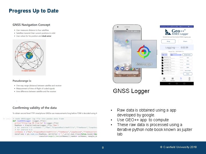 Progress Up to Date • • • 8 Raw data is obtained using a