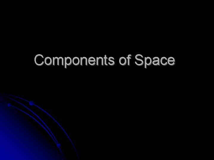 Components of Space 