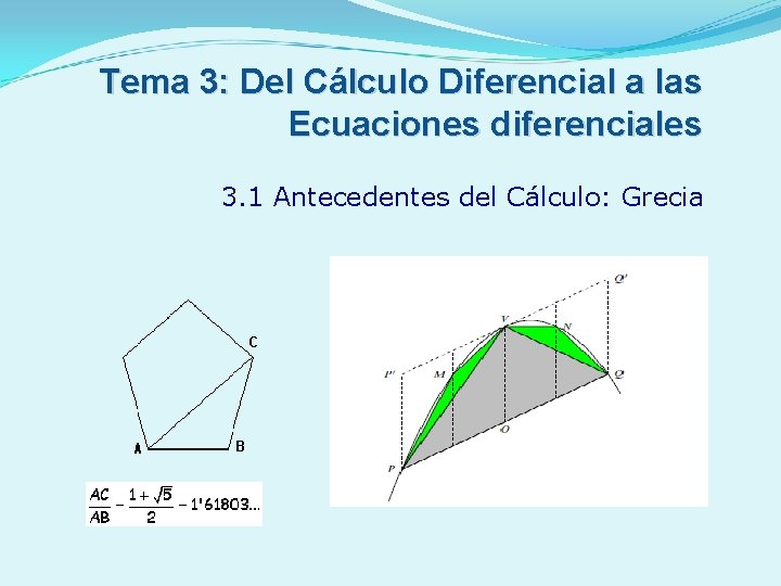 Tema 3: Del Cálculo Diferencial a las Ecuaciones diferenciales 3. 1 Antecedentes del Cálculo: