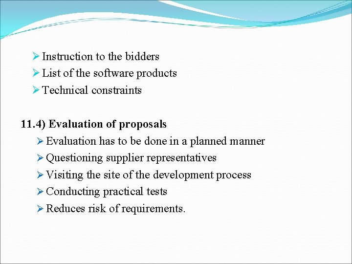Ø Instruction to the bidders Ø List of the software products Ø Technical constraints Ø Instruction to the bidders Ø List of the software products Ø Technical constraints