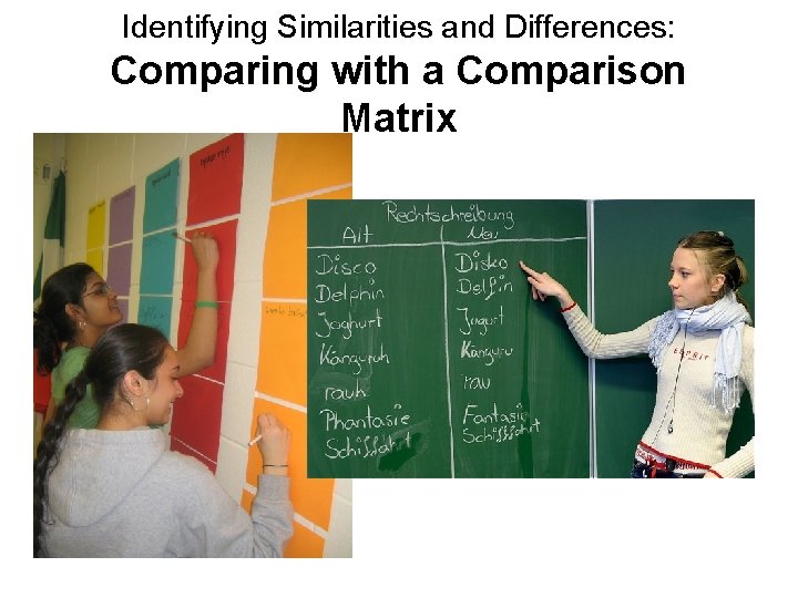 Identifying Similarities and Differences: Comparing with a Comparison Matrix 