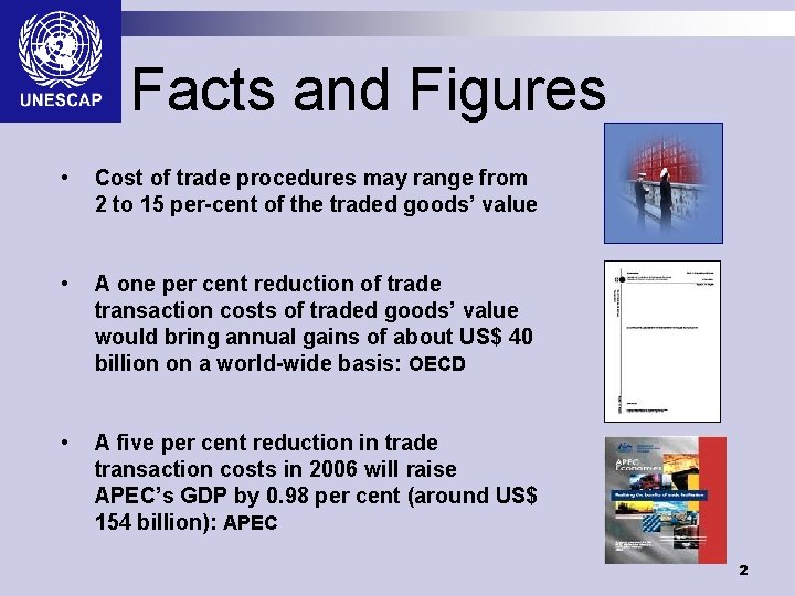 Facts and Figures • Cost of trade procedures may range from 2 to 15