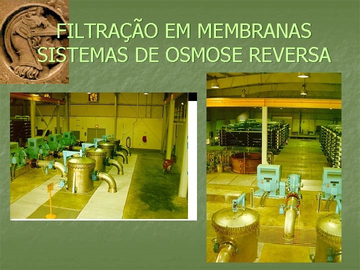 FILTRAÇÃO EM MEMBRANAS SISTEMAS DE OSMOSE REVERSA 