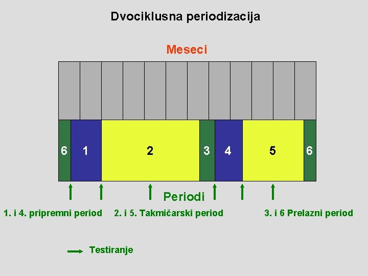 Dvociklusna periodizacija Meseci 6 1 2 3 4 5 6 Periodi 1. i 4.