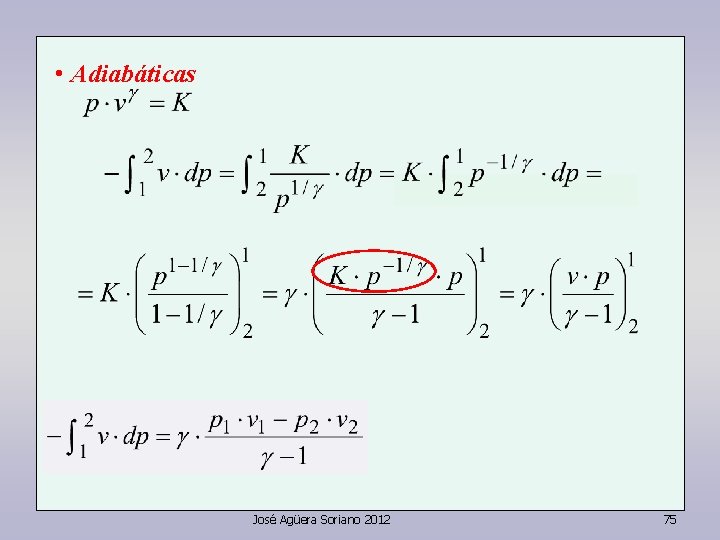  • Adiabáticas José Agüera Soriano 2012 75 