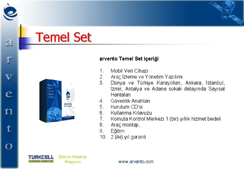 Temel Set arvento Temel Set içeriği 1. 2. 3. Mobil Veri Cihazı Araç İzleme