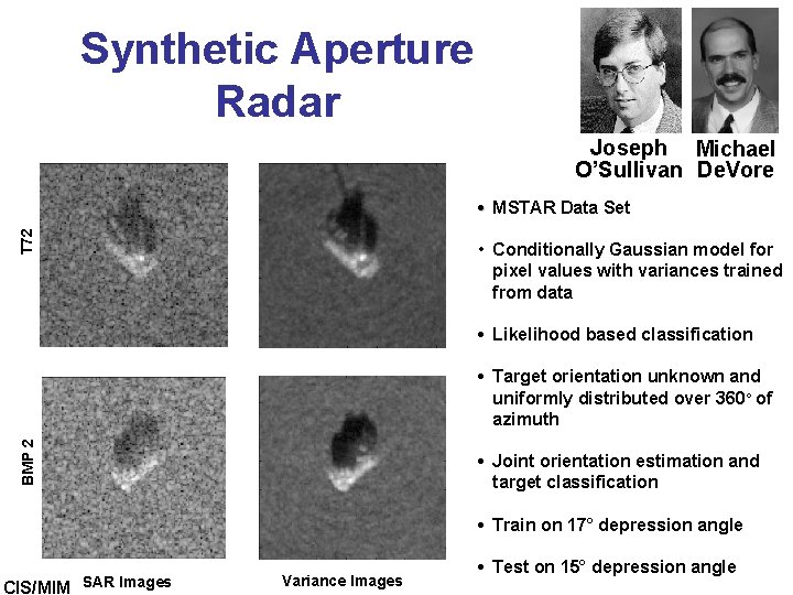 Synthetic Aperture Radar Joseph Michael O’Sullivan De. Vore T 72 • MSTAR Data Set Synthetic Aperture Radar Joseph Michael O’Sullivan De. Vore T 72 • MSTAR Data Set