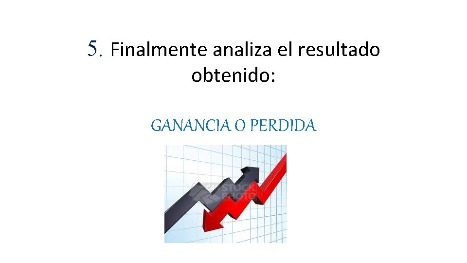 5. Finalmente analiza el resultado obtenido: GANANCIA O PERDIDA 