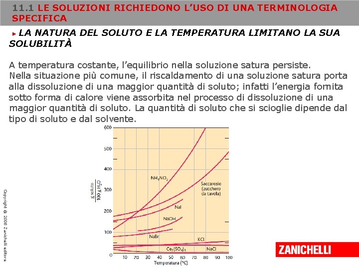 11. 1 LE SOLUZIONI RICHIEDONO L’USO DI UNA TERMINOLOGIA SPECIFICA LA NATURA DEL SOLUTO